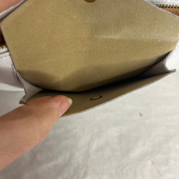 1960s Vintage EK Grab Large Leather Envelope Clutch Handpainted Rose - Picture 7 of 11